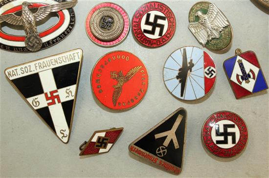 A collection of sixteen German Third Reich enamelled badges,